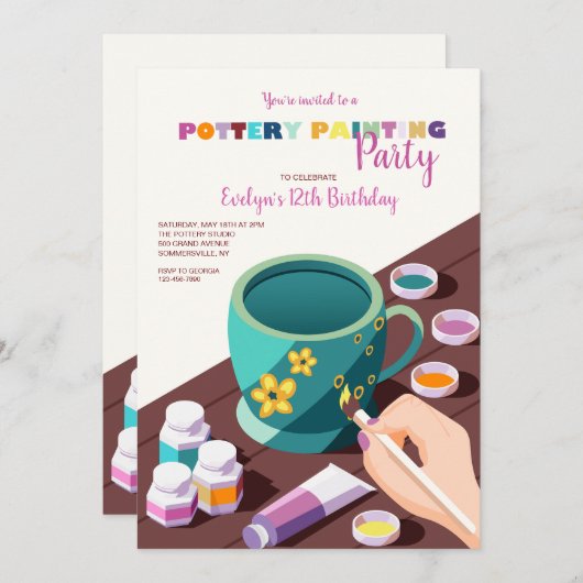 Aardewerk Schilderfeest Kaart (Voorkant / Achterkant)