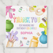 Aardewerk schilderij Verjaardag Party Square Bedankjes Labels (Voorkant)