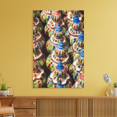 Aardewerk te koop op de markt canvas afdruk (Insitu (Woonkamer))