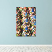 Aardewerk te koop op de markt canvas afdruk (Insitu (Houten vloer))