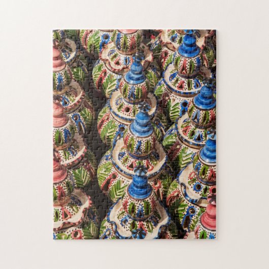 Aardewerk te koop op de markt legpuzzel (Verticaal)