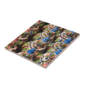 Aardewerk te koop op de markt tegeltje (Zijkant)