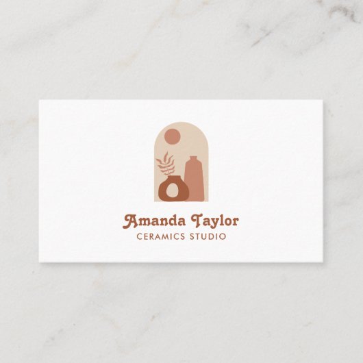 Aardewerk Vaas Keramiek Interieur Design Home Deco Visitekaartje (Voorkant)