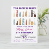 Aardewerk verjaardagsfeestje kaart (Staand voorkant)