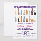 Aardewerk verjaardagsfeestje kaart (Voorkant / Achterkant)