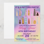 Aardewerk verjaardagsfeestje kaart (Voorkant / Achterkant)