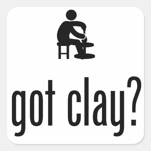 Aardewerk Vierkante Sticker (Voorkant)