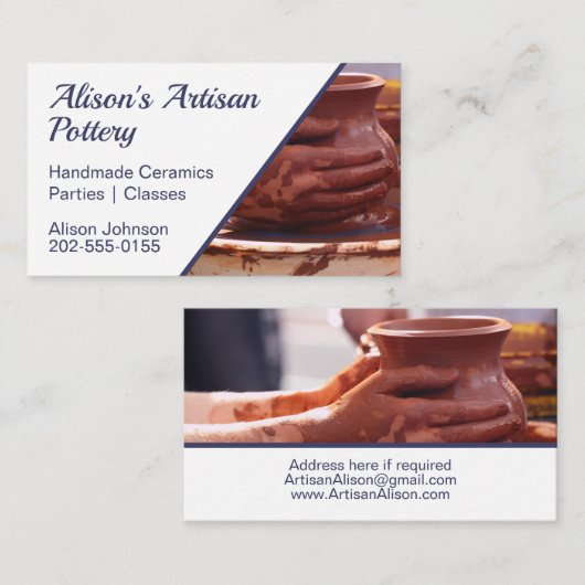 Aardewerk Visitekaartje (Voorkant / Achterkant)