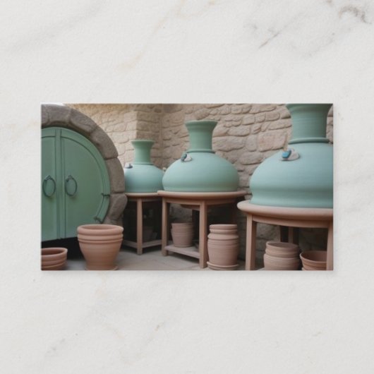 Aardewerkkunstenaar Antiek Visitekaartje (Voorkant)