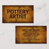 Aardewerkkunstenaar Antiek Visitekaartje (Voorkant / Achterkant)