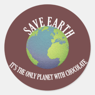 aardezee is de enige planeet met chocolade ronde sticker