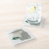 Aardgebaren - Grijs en Groen Glazen Onderzetter (Schuin)