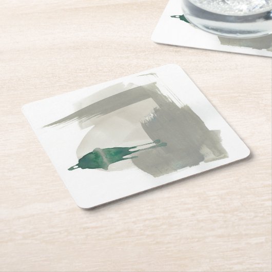 Aardgebaren - Grijs en Groen Kartonnen Onderzetters (Schuin)