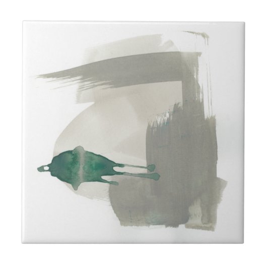 Aardgebaren - Grijs en Groen Tegeltje (Voorkant)