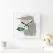 Aardgebaren - Grijs en Groen Vierkante Klok (Huis)