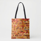 Aardgebonden geometrisch patroon tote bag (Voorkant)