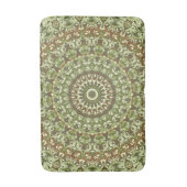 Aardgroen en bruin mandala patroonontwerp badmat (Voorkant Verticaal)
