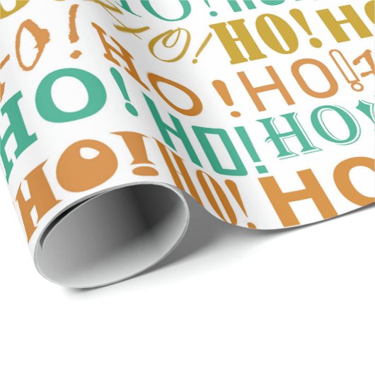 Aardgroen Sinaasappel en goud kerst HO! HO! HO! Cadeaupapier (Rol Hoek)