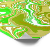 Aardgroene Vloeibare Abstracte Kunst Poster (Hoek)