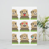 aardhog emojis briefpapier (Staand voorkant)