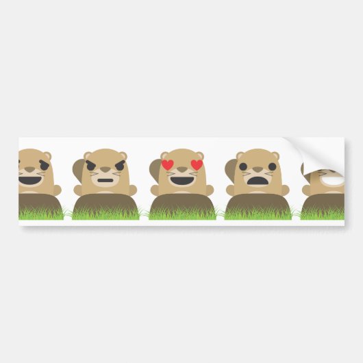 aardhog emojis bumpersticker (Voorkant)