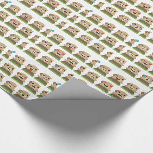 aardhog emojis cadeaupapier (Hoek)
