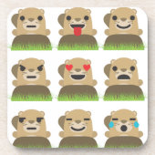 aardhog emojis drankjes onderzetter (Voorkant)