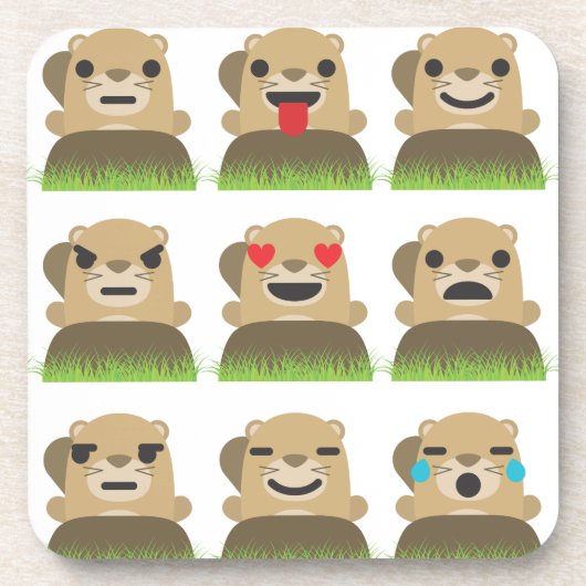 aardhog emojis drankjes onderzetter (Voorkant)