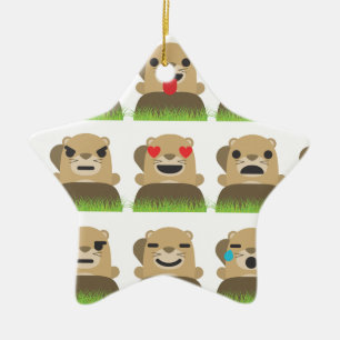 aardhog emojis keramisch ornament