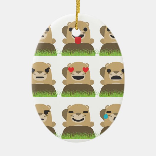 aardhog emojis keramisch ornament (Voorkant)