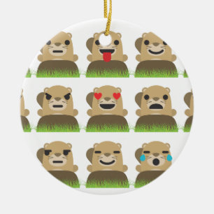 aardhog emojis keramisch ornament