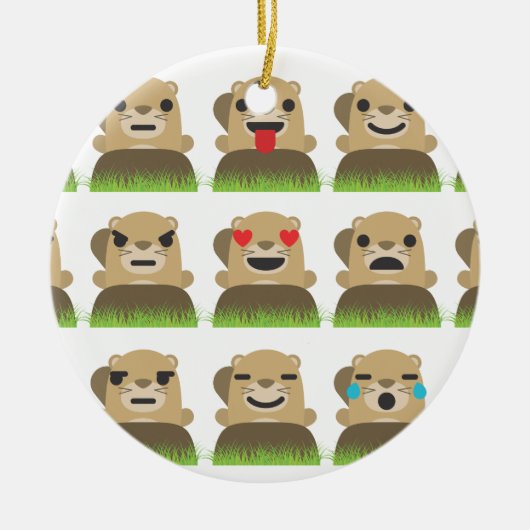 aardhog emojis keramisch ornament (Voorkant)