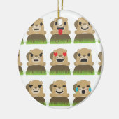 aardhog emojis keramisch ornament (Links)