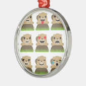 aardhog emojis metalen ornament (Links)
