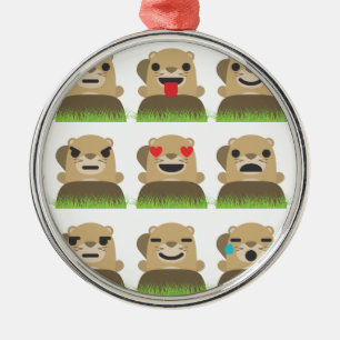aardhog emojis metalen ornament
