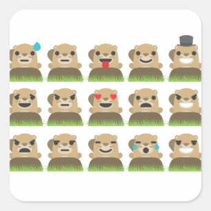 aardhog emojis vierkante sticker