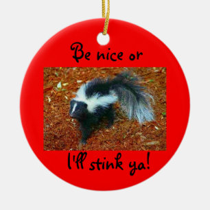 Aardig ben of ik zal ya stinken! - cirkelornament keramisch ornament