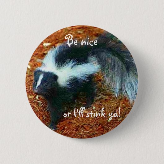 Aardig ben of ik zal ya stinken! - knoop ronde button 5,7 cm (Voorkant)