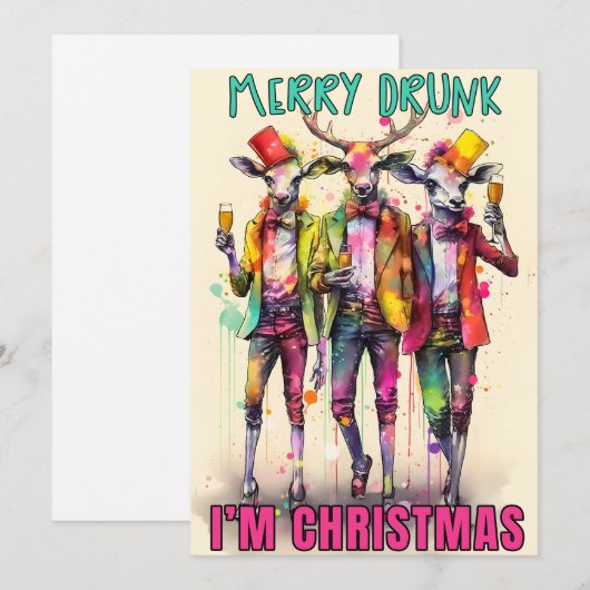 Aardig Dronken Feestdagenkaart (Voorkant / Achterkant)