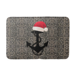 aardig elegant nautisch ANCHOR met SANTA HAT | Badmat