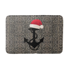 aardig elegant nautisch ANCHOR met SANTA HAT | Badmat