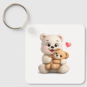 Aardig en Schattig Teddybeerontwerp Sleutelhanger