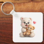 Aardig en Schattig Teddybeerontwerp Sleutelhanger (Voorkant)