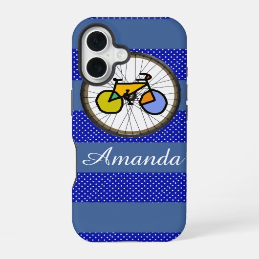 aardig fietsen gepersonaliseerd iPhone 16 hoesje (Achterkant)