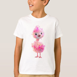 Aardig Fluffy Roze Struis Kuiken Kinderen T-shirt