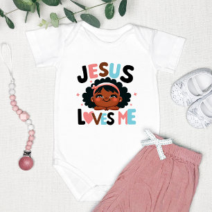 Aardig "Jesus Loves Me" ontwerp Romper