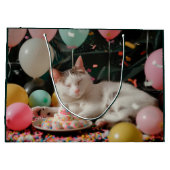 Aardig Kattenverjaardagsfeest Ontwerp Groot Cadeauzakje (Achterkant)