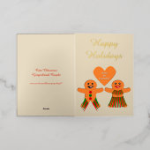 Aardig Kerst Gingerbread Koppel Custom Folie Wenskaart (Buiten Laag)