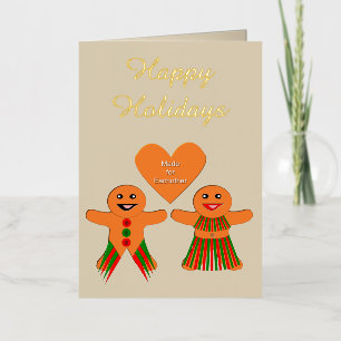 Aardig Kerst Gingerbread Koppel Custom Folie Wenskaart
