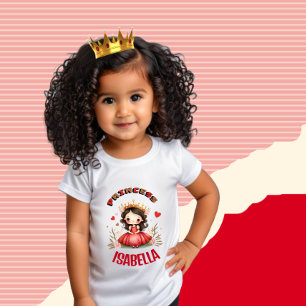 Aardig klein prinsesje met rode jurk